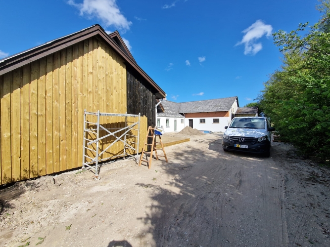 Facademaling af træhus